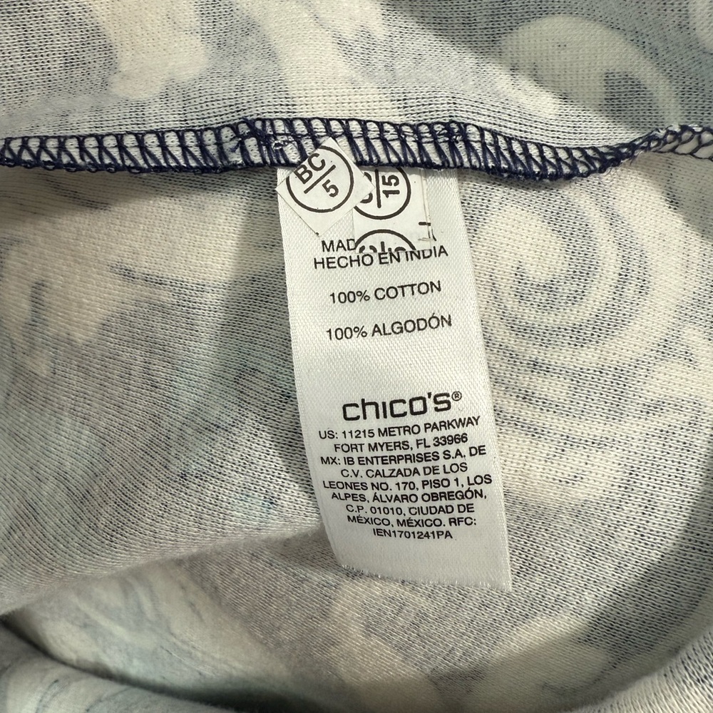 Chico’s Touch of Cool™ Swirl Layering Tee size 2 NWT Opulent Teal - Picture 5 of 5